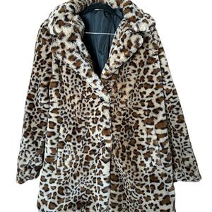 Leopard Print Teddy Jacket